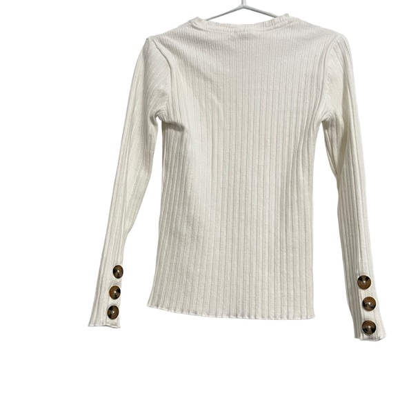 Zara Girls Rib-Knit Long Sleeve Pull-Over Sweater Ivory. - Picture 2 of 6
